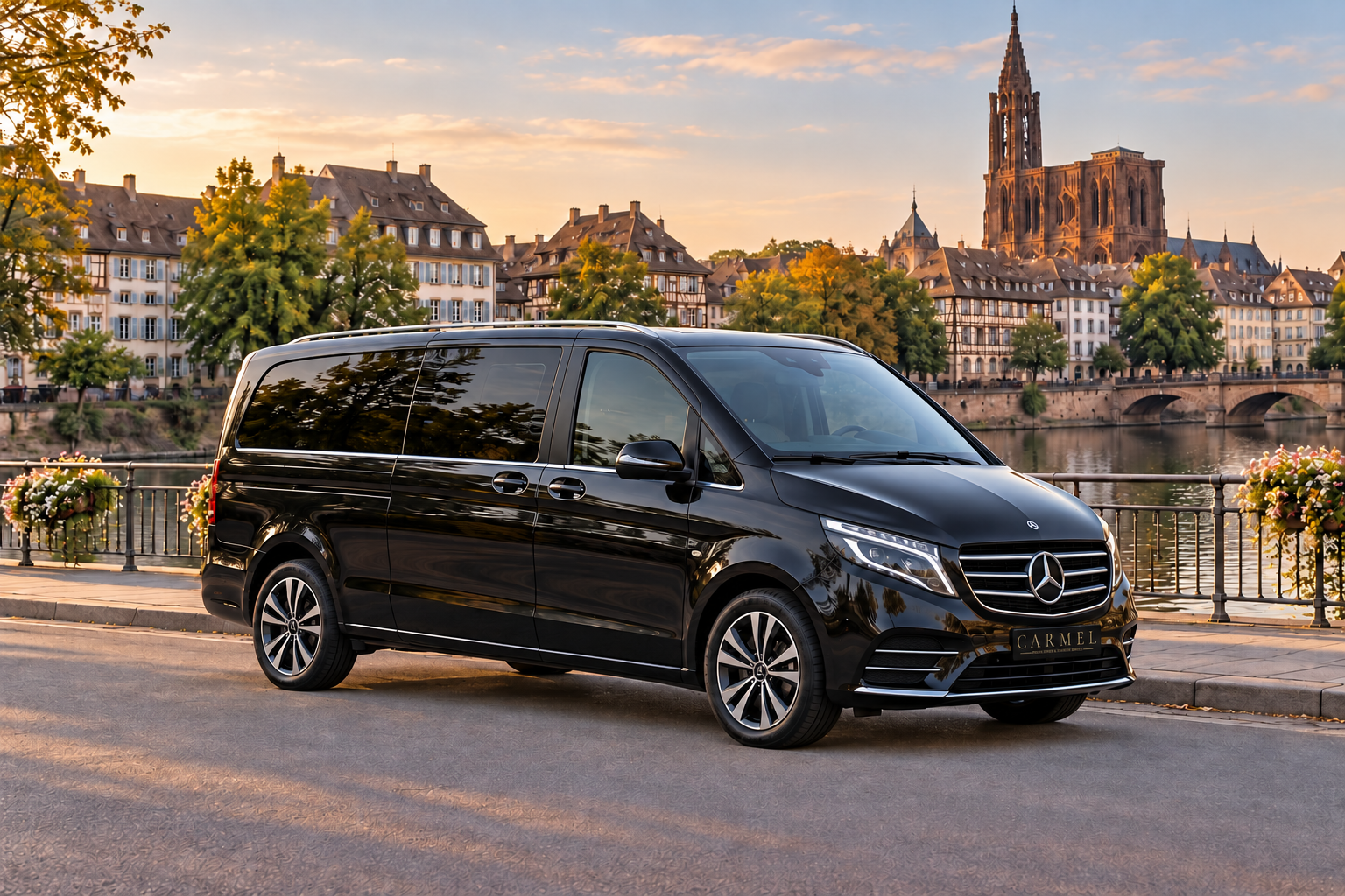 Travel by modern premium van